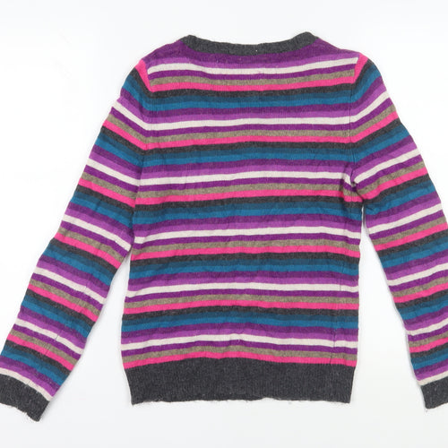 Manitany Women's Multicoloured Striped Cardigan 10