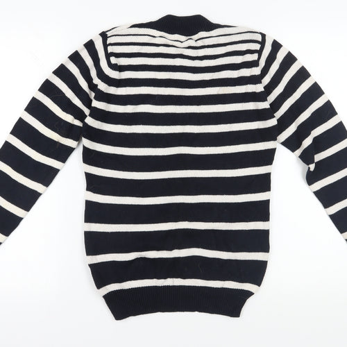 EWM Women's Black Striped Pullover Jumper Size 10