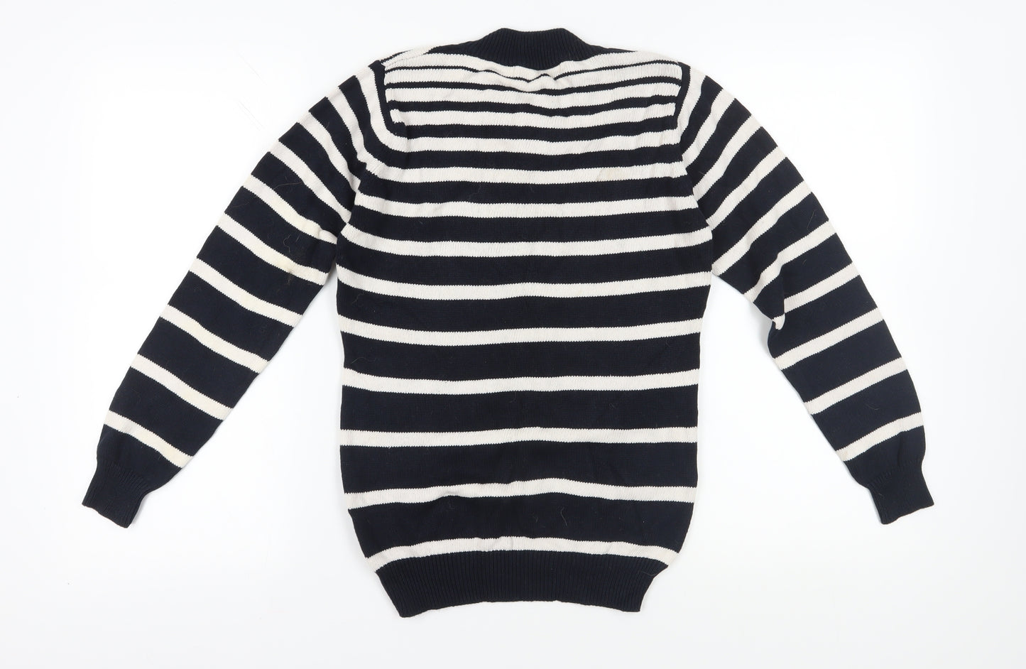 EWM Women's Black Striped Pullover Jumper Size 10