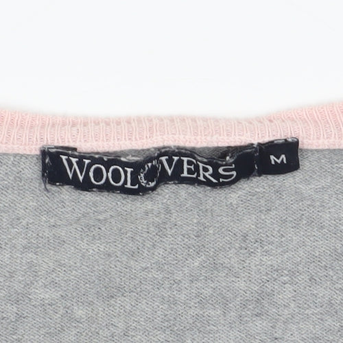 Woolovers Women's Grey Henley Jumper, Size 14, Silk Blend