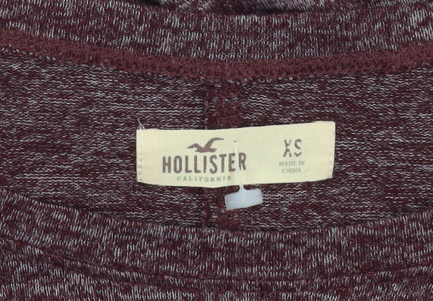 Hollister Women’s Red Long Sleeve Jersey Top XS