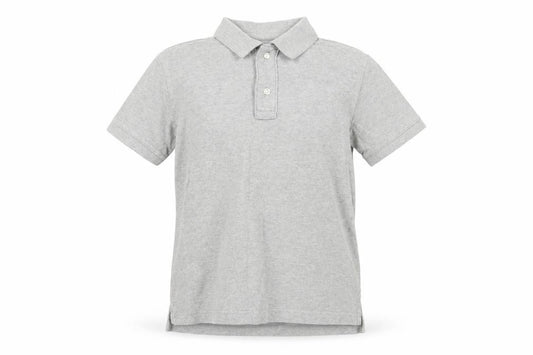 Front view of Gap Kids boys’ grey polo shirt l cotton casual