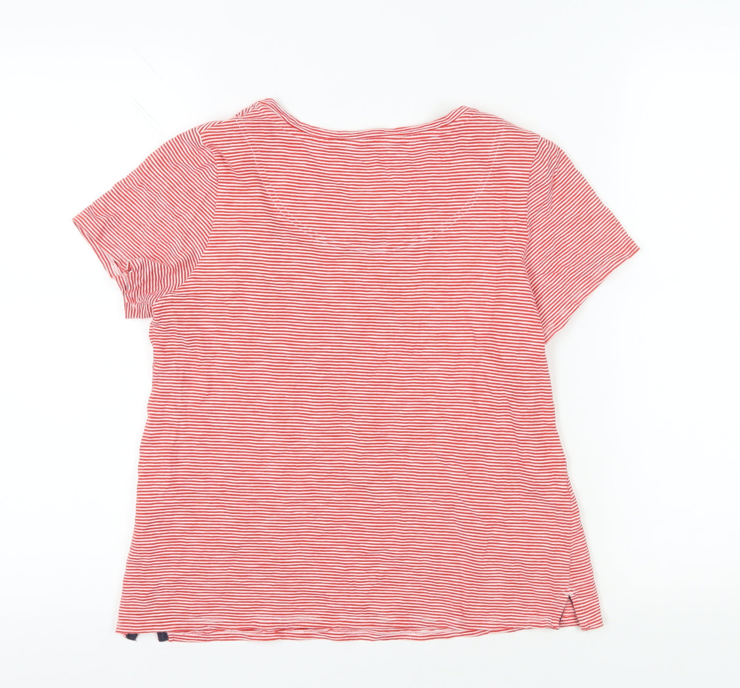 Joules Women's Red Striped T-Shirt UK 8 Casual