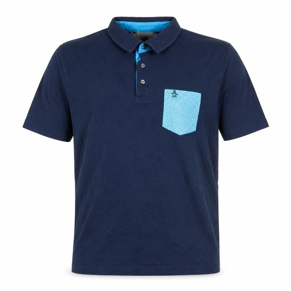 Penguin Men's Blue Slim Fit Polo, XL, Casual Tee