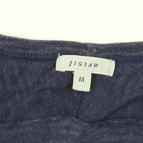 Jigsaw Women's Blue Linen-Blend T-Shirt Medium