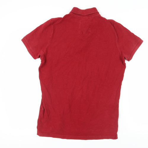 Hollister Men's Red Cotton Polo Shirt Size M