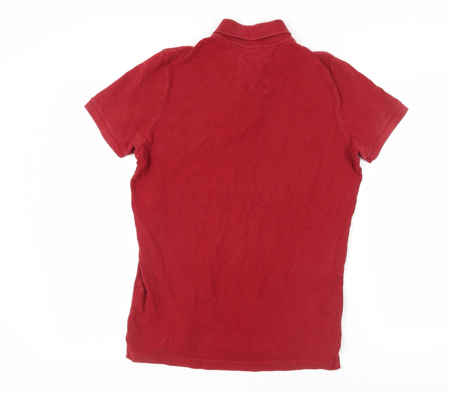 Hollister Men's Red Cotton Polo Shirt Size M