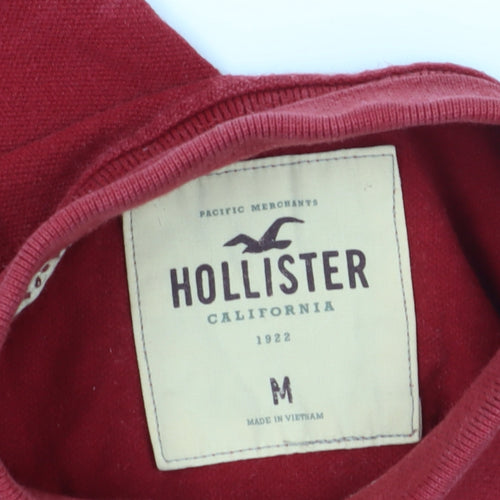 Hollister Men's Red Cotton Polo Shirt Size M