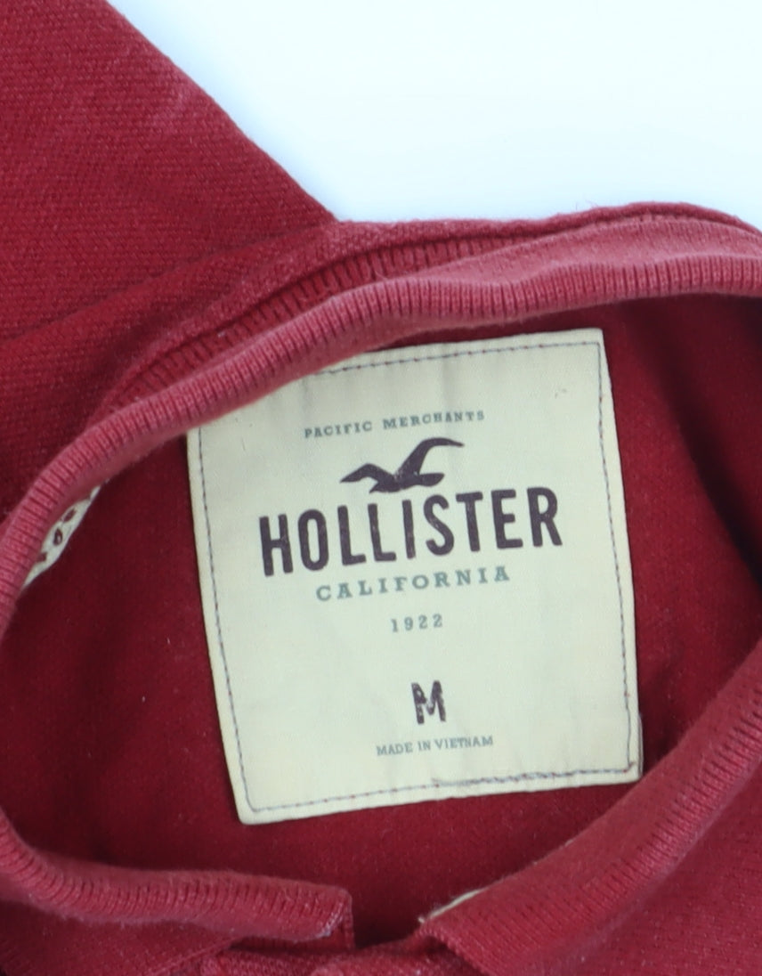 Hollister Men's Red Cotton Polo Shirt Size M