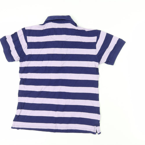 Crew Clothing Women's Blue Striped Polo Shirt, Size 10