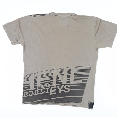 Henleys Men's Beige Graphic Print T-Shirt - Size L