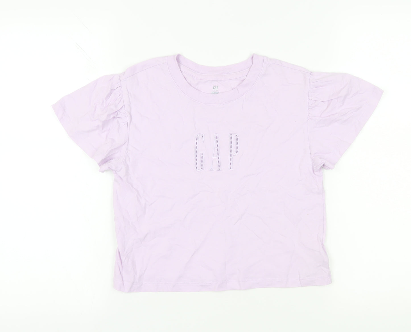 GAP Girls Purple Crew Neck T-Shirt - Size 10 Years