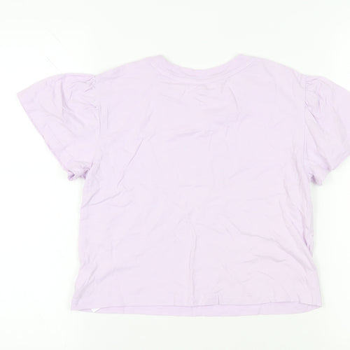 GAP Girls Purple Crew Neck T-Shirt - Size 10 Years