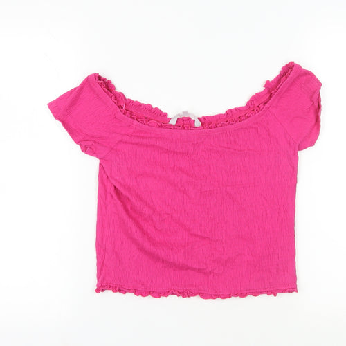 Red Herring Women's Pink Cropped Blouse Size 14