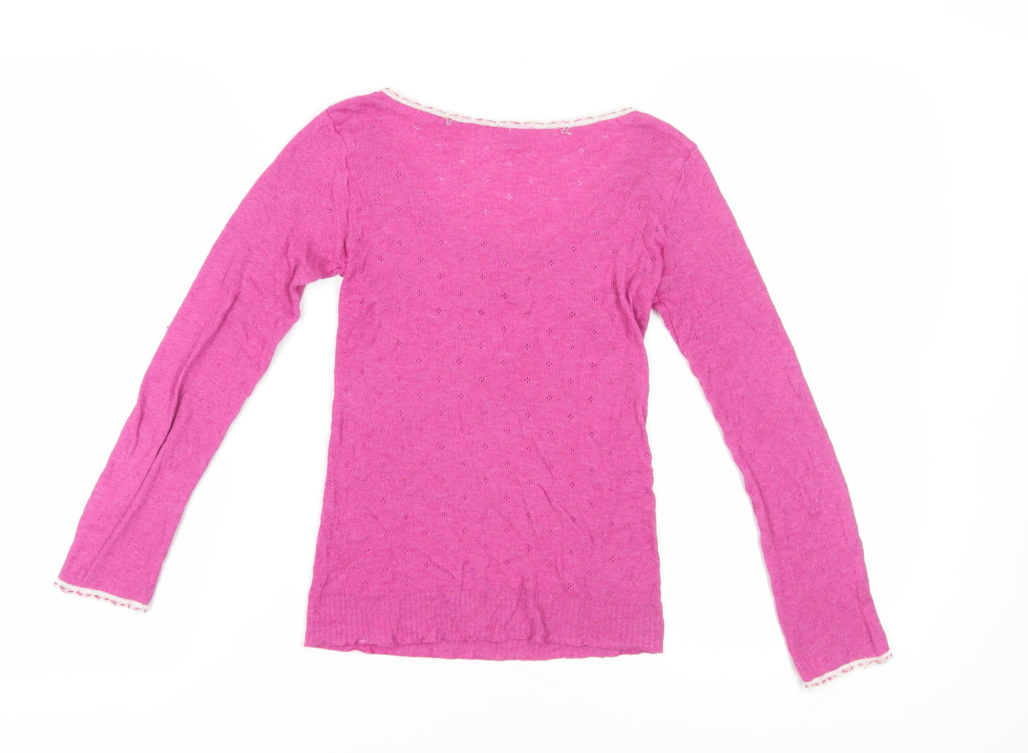 Brora Women's Pink Scoop Neck Knit Top, Size 8