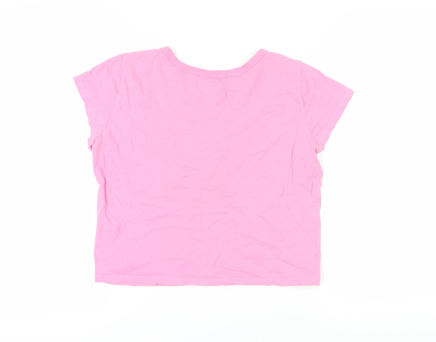 Hollister Women's Pink Cropped Tee, Size M, Casual Cotton