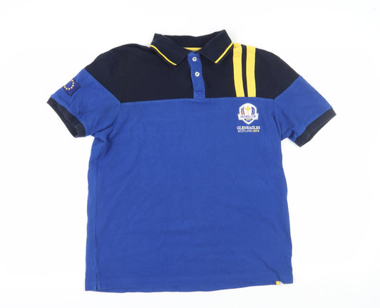 Ryder Cup Men’s Blue Colourblock Polo Shirt - Size M