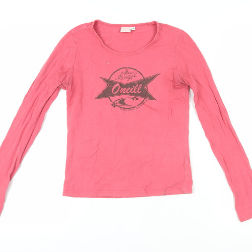 O'Neill Women's Pink Basic T-Shirt, Size S, Long Sleeve