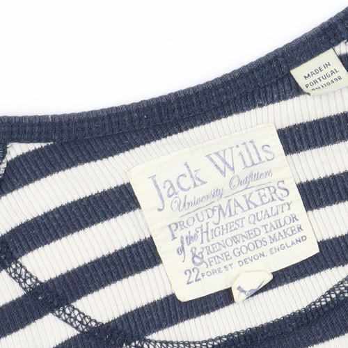 Jack Wills Women's Blue Striped T-Shirt Dress, Size 12