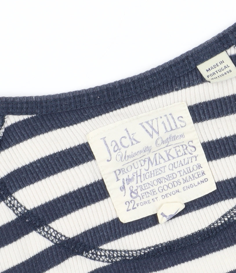 Jack Wills Women's Blue Striped T-Shirt Dress, Size 12