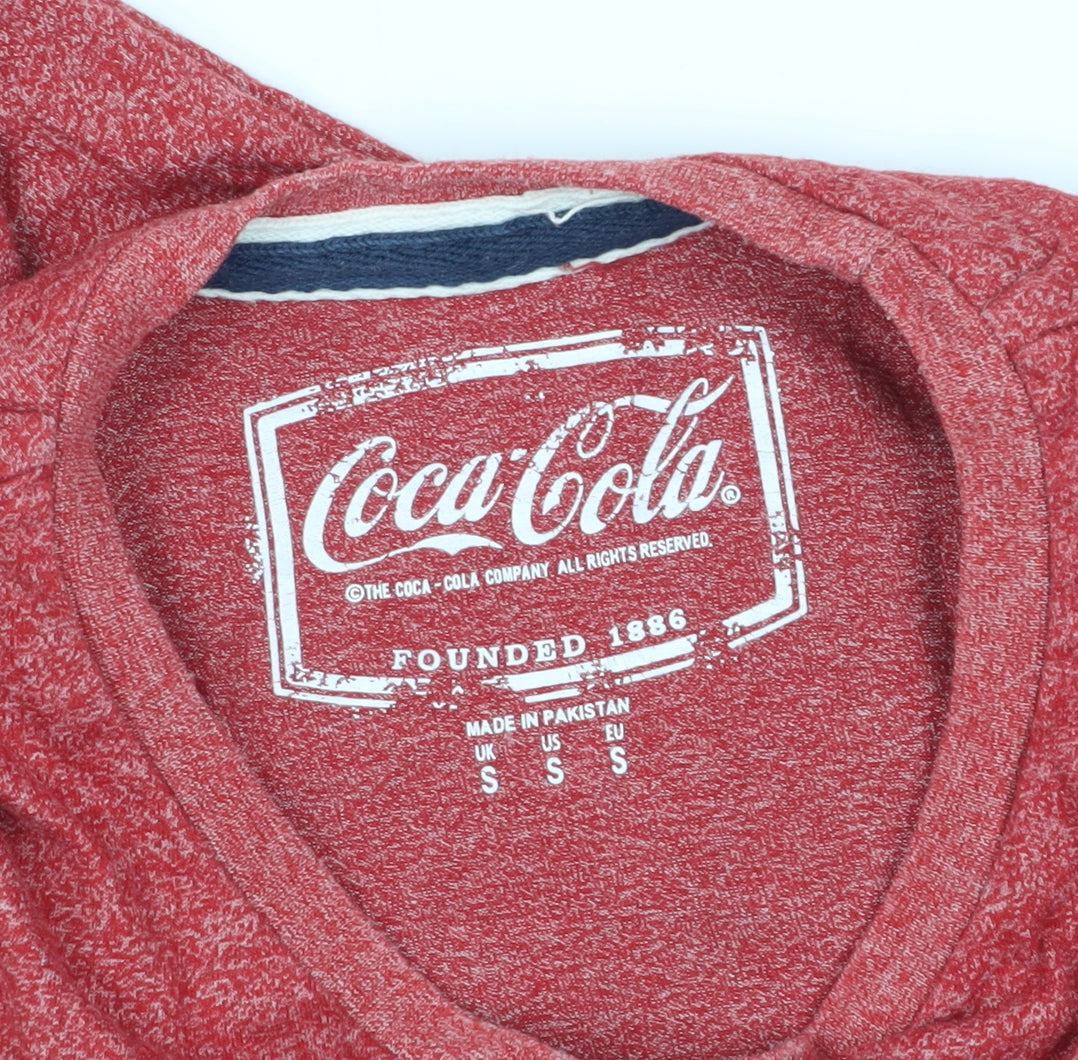 Coca-Cola Men's Retro Red Graphic T-Shirt, S, Crew Neck