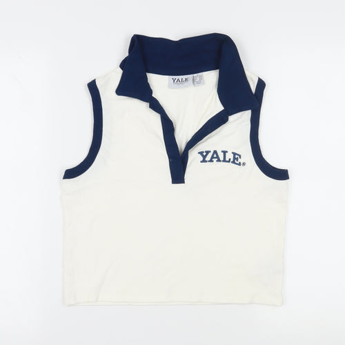 Yale University Women's White Sleeveless Polo XL