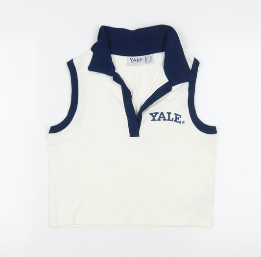 Yale University Women's White Sleeveless Polo XL