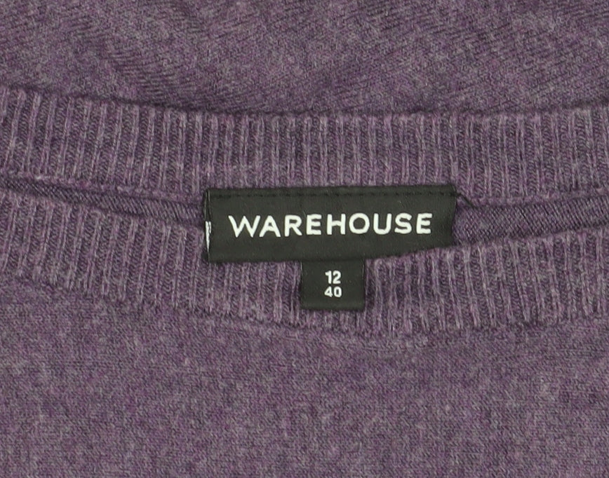 Warehouse Women's Purple Pullover Jumper - Size 12