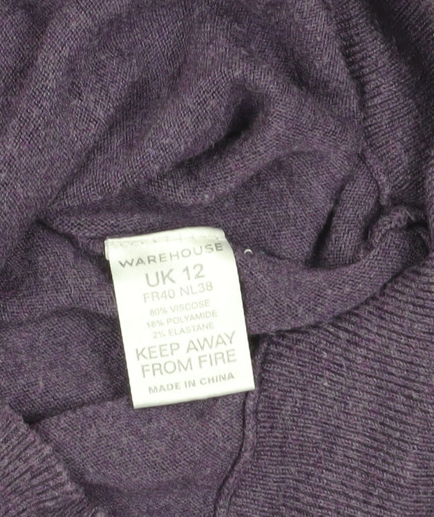 Warehouse Women's Purple Pullover Jumper - Size 12