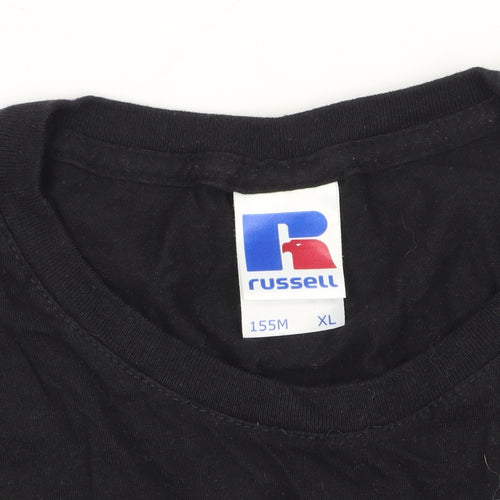 Russell Boys Black XL Logo T-Shirt