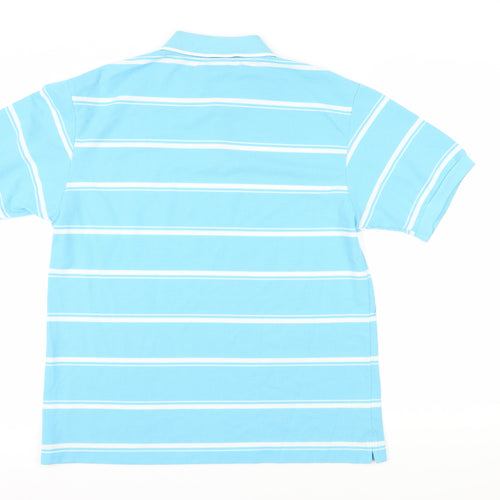 Lonsdale Men's Blue Striped Polo Shirt L