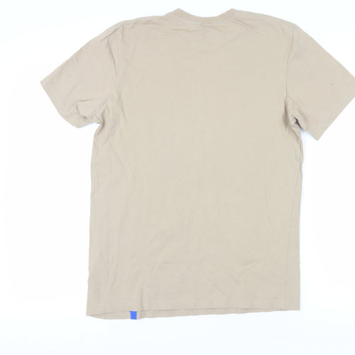 Adidas Men Beige Logo T-Shirt M Regular Fit