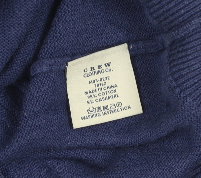 Crew Clothing Co. Men's Blue V-Neck Pullover Jumper L