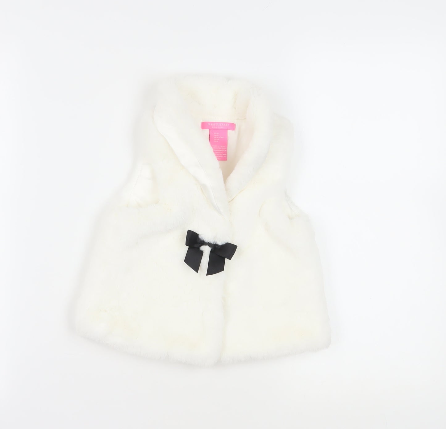 Isaac Mizrahi Girls Ivory Faux Fur Waistcoat, 4-5 Years