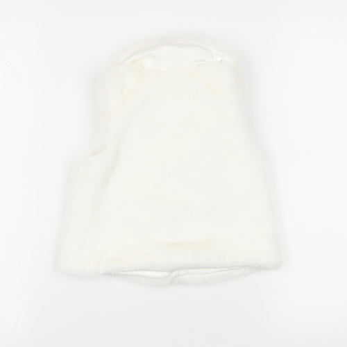Isaac Mizrahi Girls Ivory Faux Fur Waistcoat, 4-5 Years