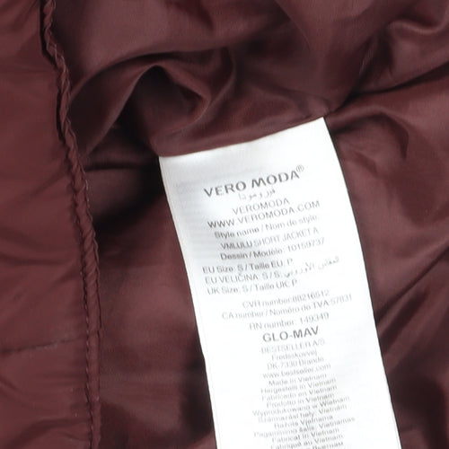 Vero Moda Women's Brown Bomber Jacket Size S Classic Style