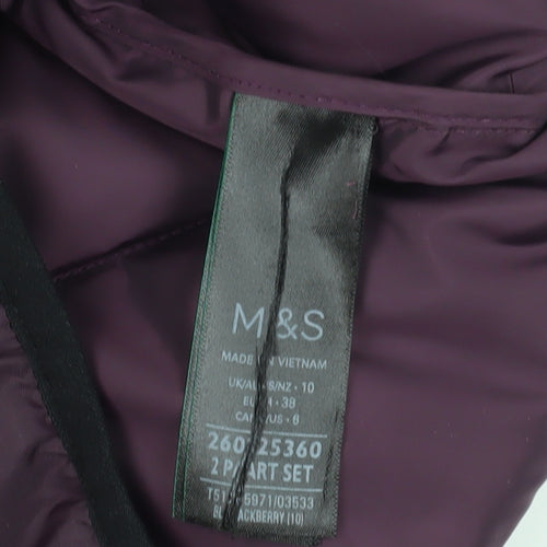 Marks and Spencer Purple Women's Puffer Jacket Size 10