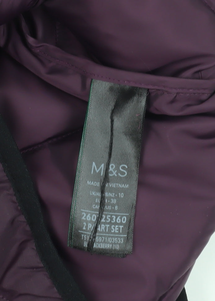 Marks and Spencer Purple Women's Puffer Jacket Size 10