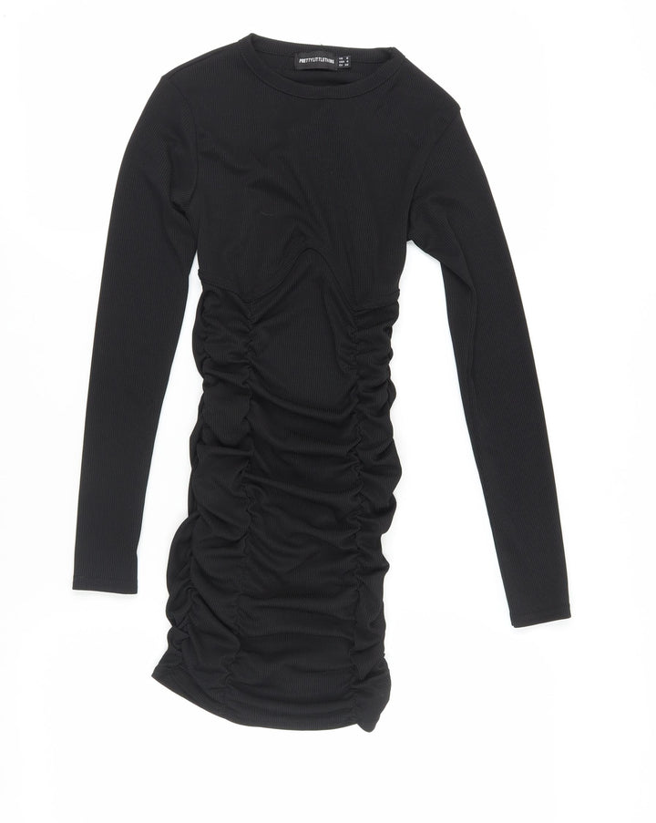 PrettyLittleThing Women's Black Bodycon Dress Size 8