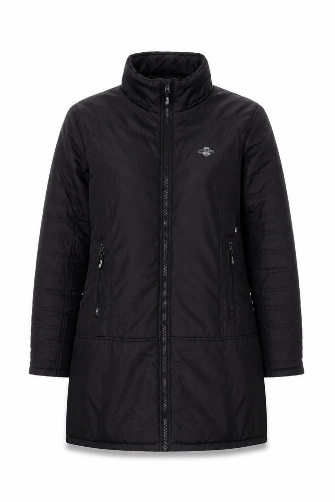Front view of Hooch Women's Black Puffer Jacket, size 14