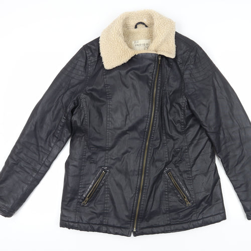 Marks and Spencer Women's Black Motorcycle Jacket Size 12