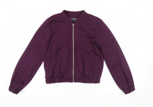 Miss Selfridge Women's Purple Bomber Jacket Size 10