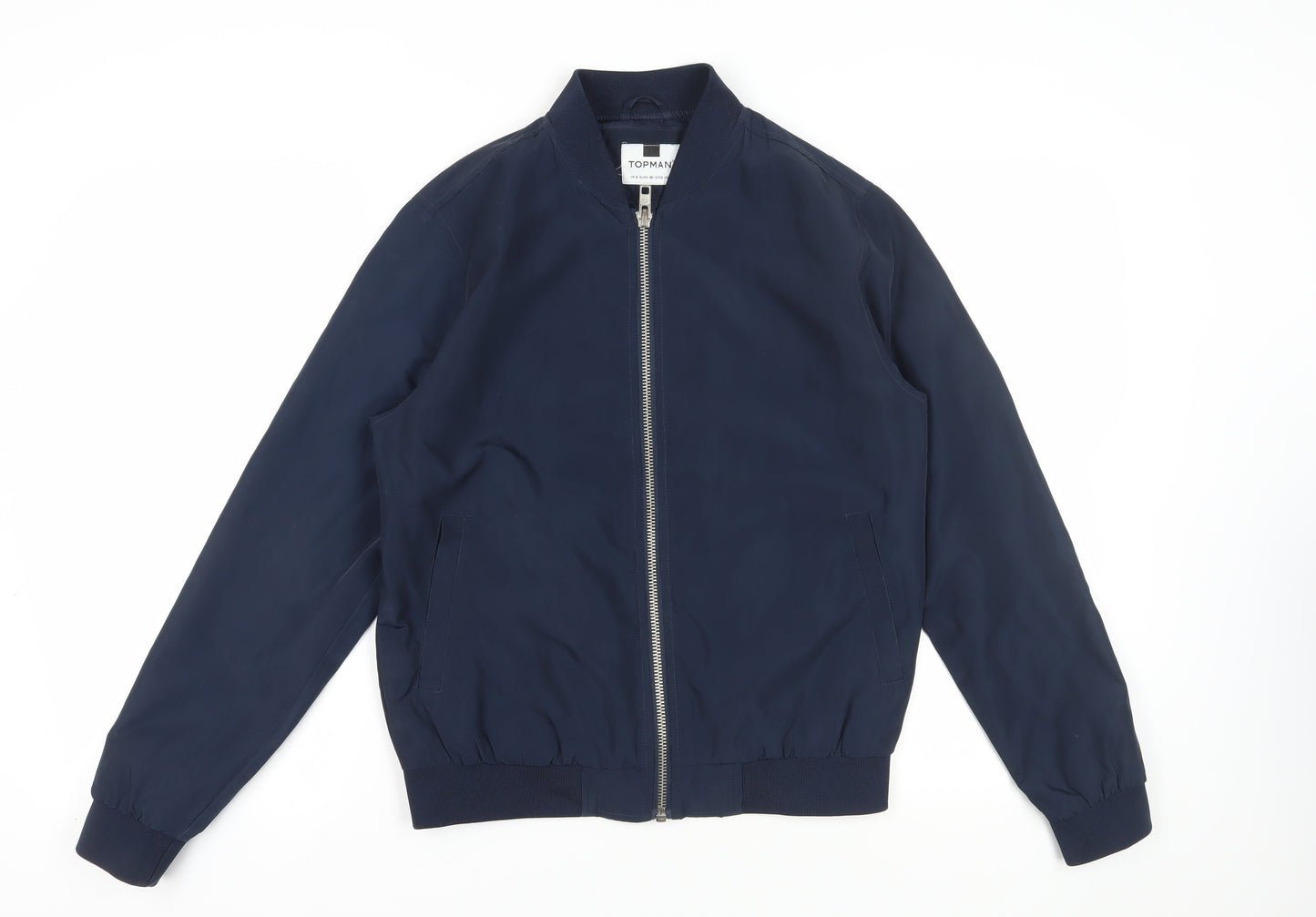 Topman Men's Blue Bomber Jacket - M
