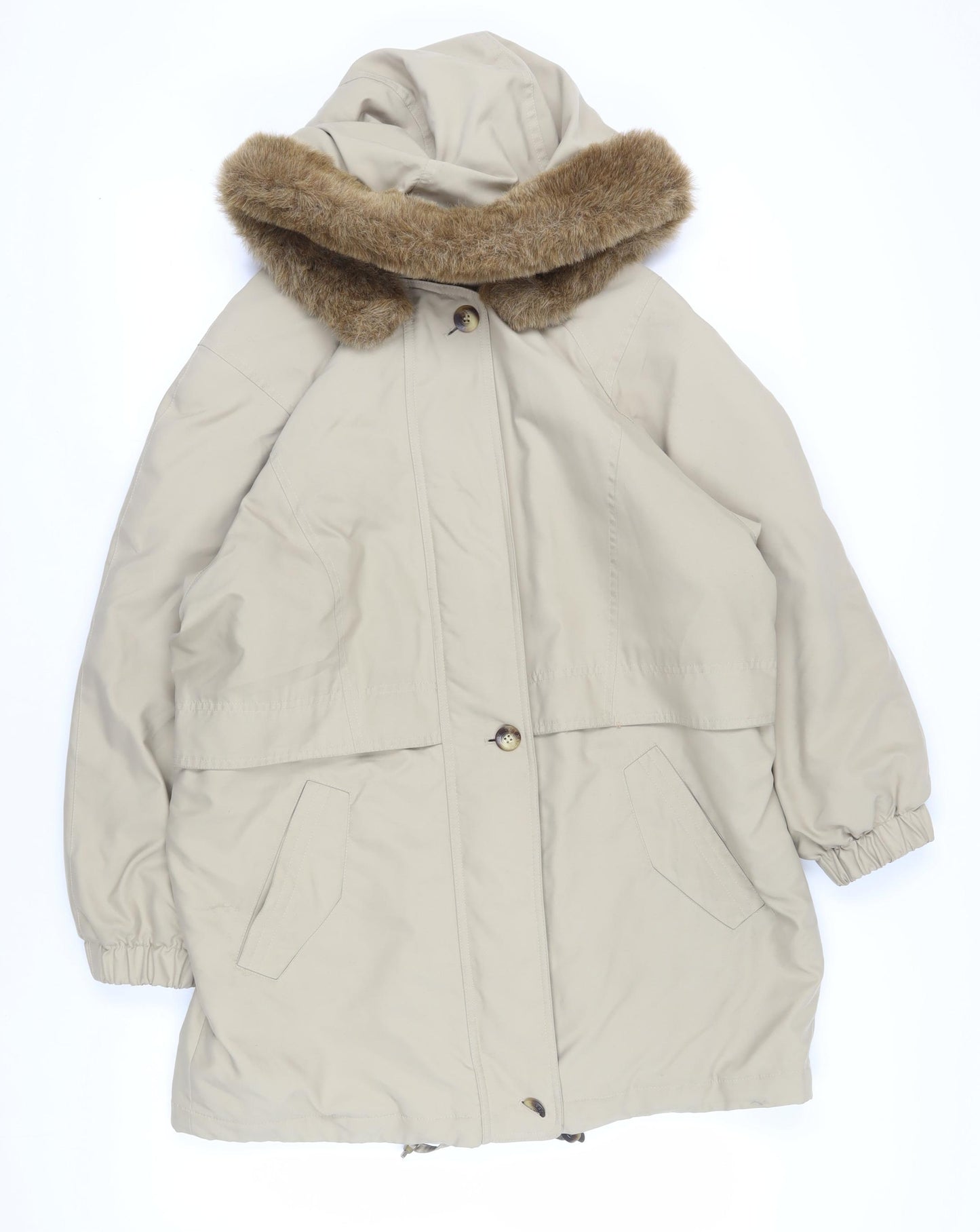 Marks & Spencer Women's Beige Parka Coat Size 10