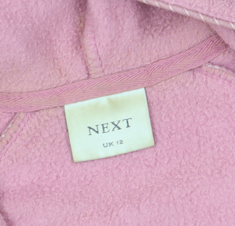 Next Women's Pink Hooded Fleece Jacket Size 12