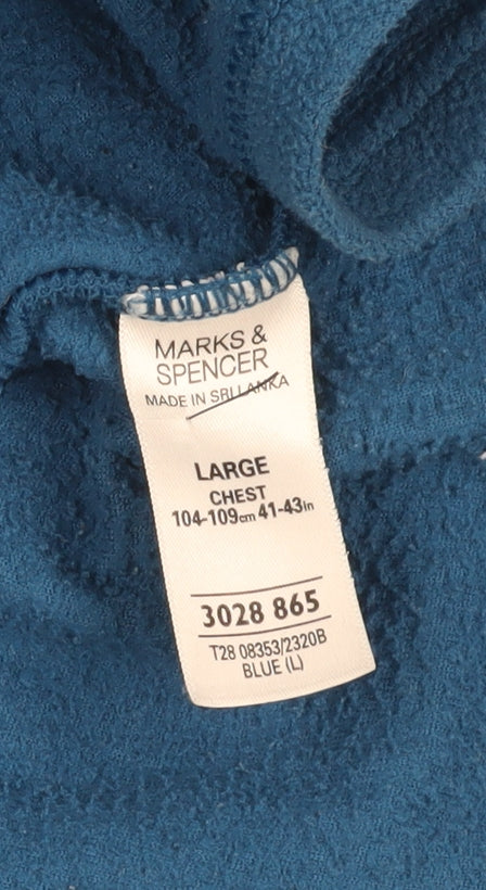 Marks and Spencer Men's Blue Fleece Sweatshirt L