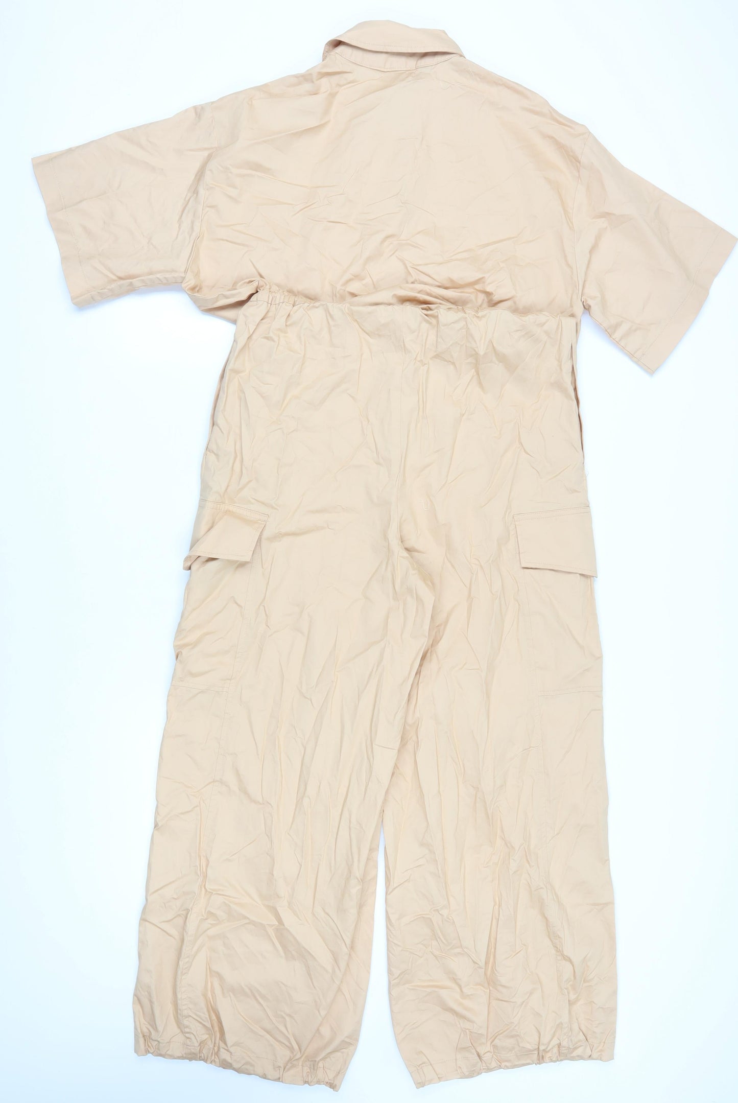 Zara Women's Beige Coverall Jumpsuit - Size 8