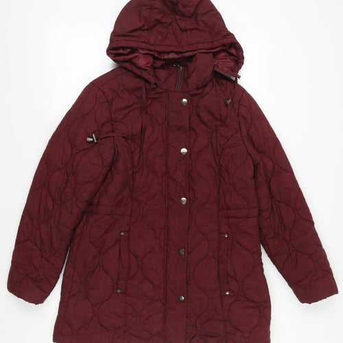 Isle Collection Women's Red Quilted Coat in Size 12