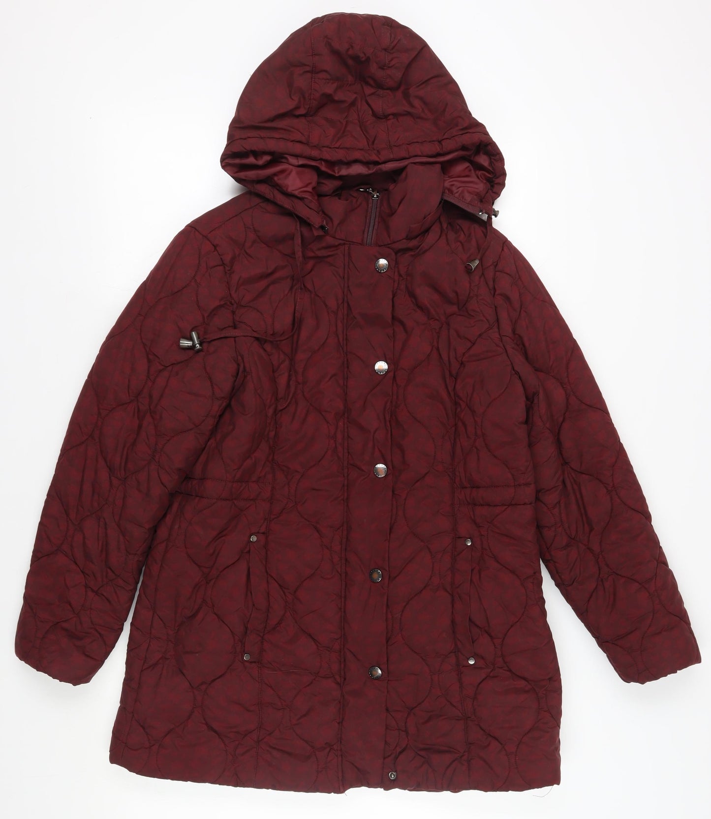 Isle Collection Women's Red Quilted Coat in Size 12
