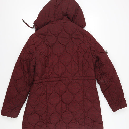 Isle Collection Women's Red Quilted Coat in Size 12